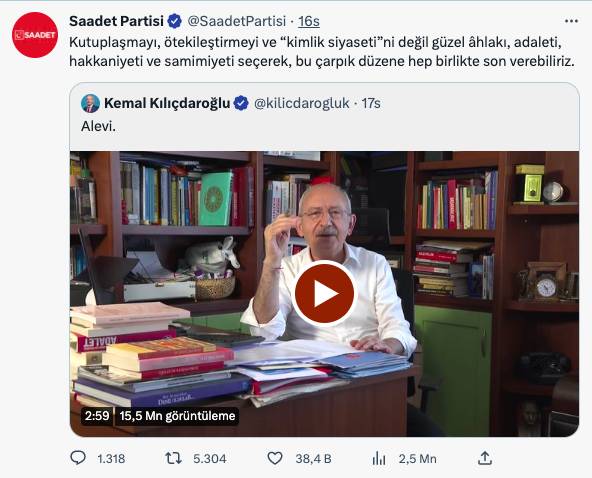 Kılıçdaroğlu'nun 'Ben Aleviyim' açıklamasına destek yağdı, 24 saatte 50 milyon görüntülenmeyi aştı: İşte destek verenler... 5